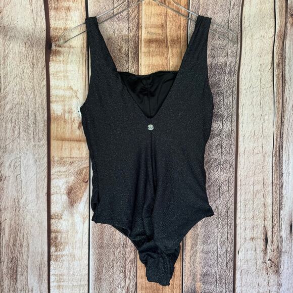 Leonisa Swimsuit One Piece Black Sparkle XL Beach Vacation Pool Resort Cruise - Picture 2 of 9
